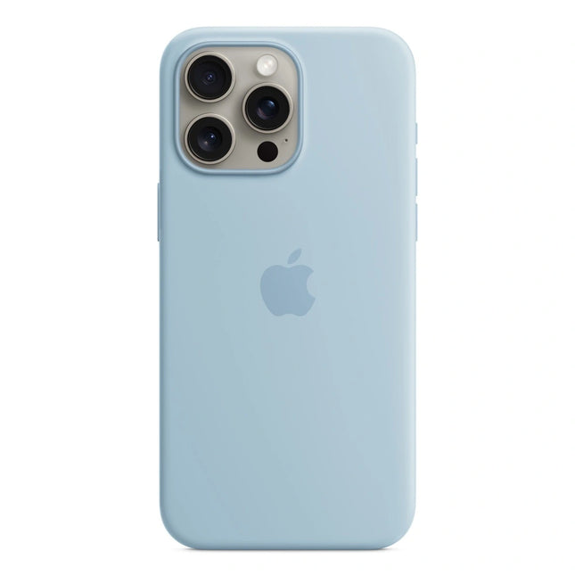 Apple iPhone 15 pro max siliconen case-light bleu