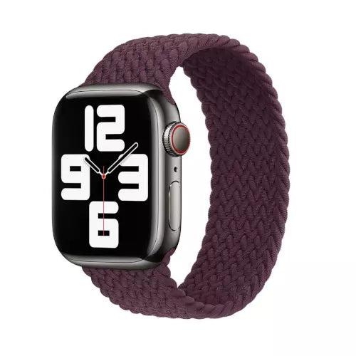 Apple watch gevlochten solo band - Kersen Rood