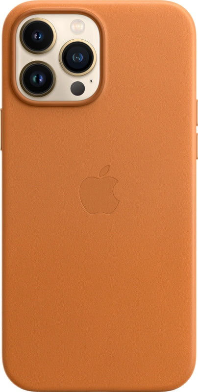 Apple iPhone 13 pro max leren hoesje - goud-bruin