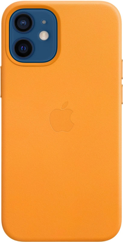 Apple iPhone 12 mini leren telefoonhoes - oranje/geel